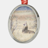 Yawning lion metalen ornament (Links)