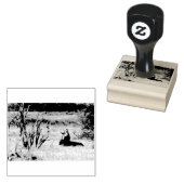 Yawning lion rubberstempel (Gestempeld)