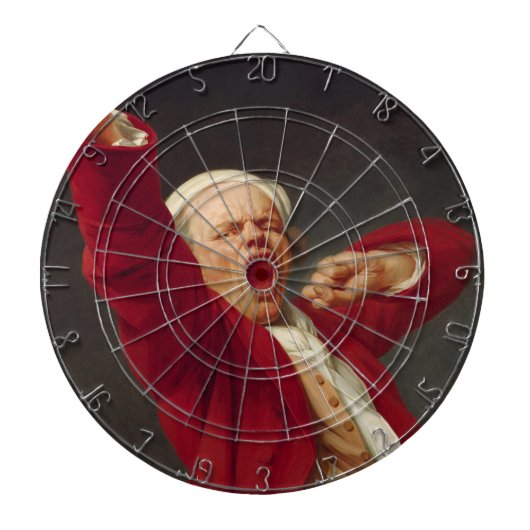 Yawning Man (Self-Portrait) (door Joseph Ducreux) Dartbord (Voorkant)