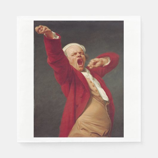 Yawning Man (Self-Portrait) (door Joseph Ducreux) Servet (Voorkant)