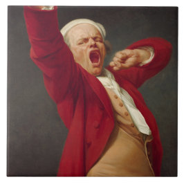 Yawning Man (Self-Portrait) (door Joseph Ducreux) Tegeltje