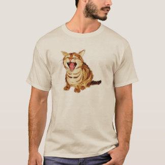 Yawning Tabby in Pastel Pencil Schets T-shirt