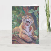 Yawning Tiger Happy Birthday Kaart (Voorkant)
