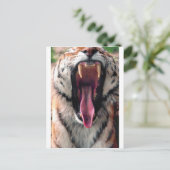 Yawning tijger 2 briefkaart (Staand voorkant)