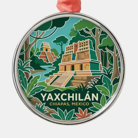 Yaxchilán Mexico Metalen Ornament (Voorkant)