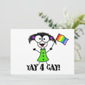 Yay 4 Gay Pride Uitnodigingen (Staand voorkant)