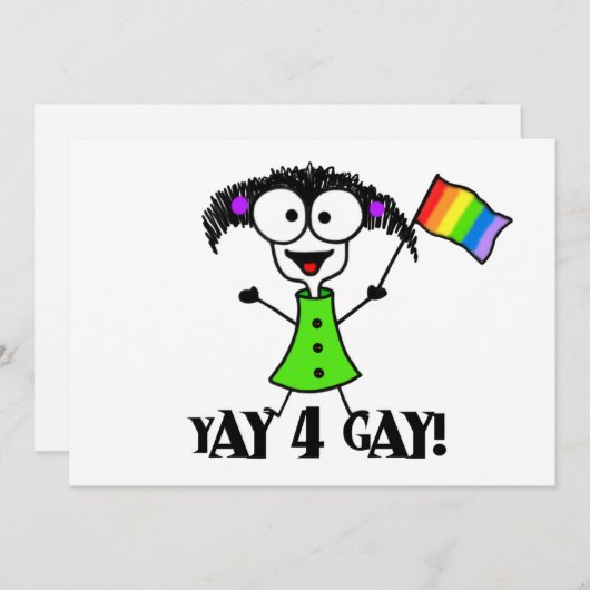 Yay 4 Gay Pride Uitnodigingen (Voorkant / Achterkant)