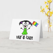 Yay 4 Gay Wenskaart Kaart (Gele Bloem)