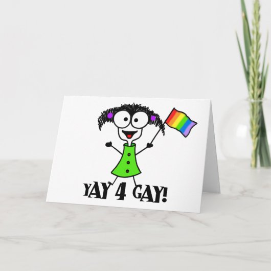 Yay 4 Gay Wenskaart Kaart (Voorkant)