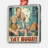 Yay Bugs Camping Grappig Metalen Ornament (Links)