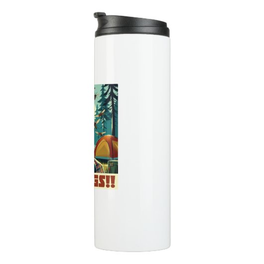 Yay Bugs Camping Grappig Thermosbeker (Geroteerd rechts)