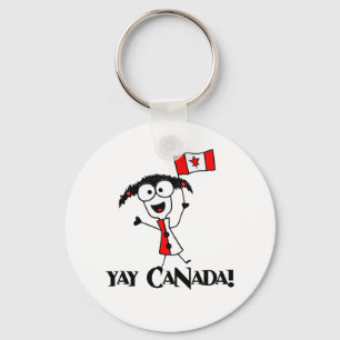 Yay Canada! Button Sleutelhanger