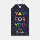 Yay for You polka dot Cadeaulabel (Voorkant)