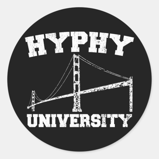yay gebied Universiteit van Hyphy Ronde Sticker (Voorkant)