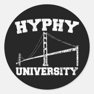 yay gebied Universiteit van Hyphy Ronde Sticker