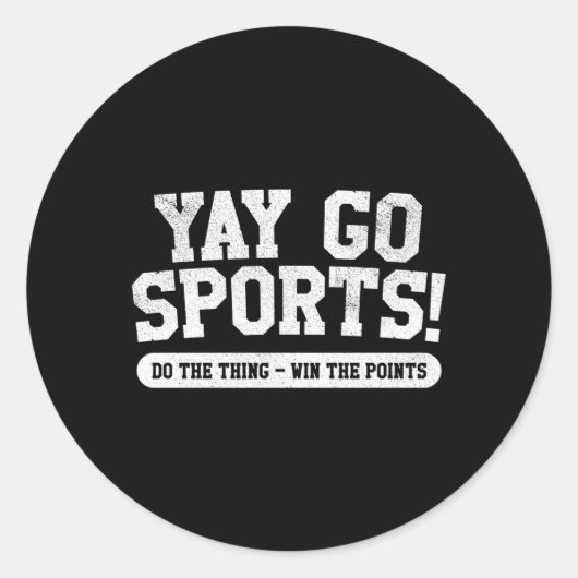 Yay Go Sports Sports Ronde Sticker (Voorkant)