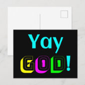 Yay God Briefkaart (Voorkant / Achterkant)