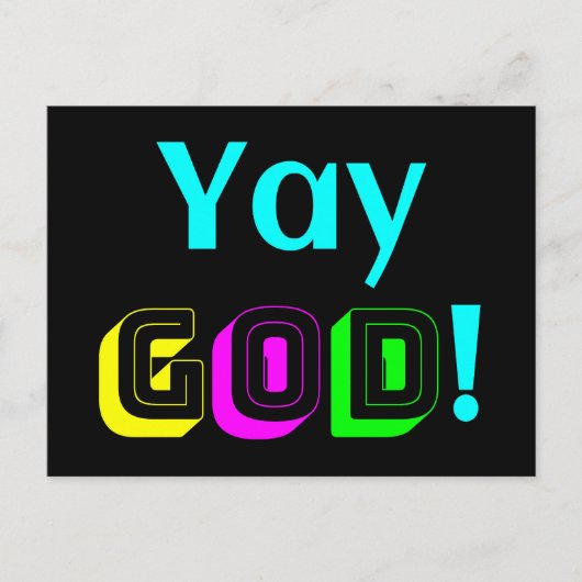 Yay God Briefkaart (Voorkant)