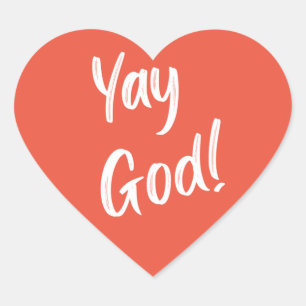 Yay God Christelijk Hart Sticker