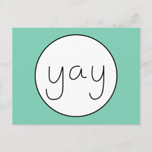 YAY Happy Uplifting Handwriting White en Green Briefkaart