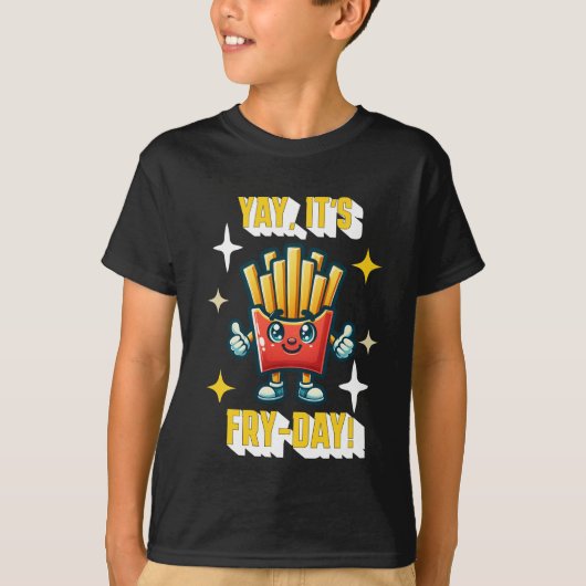 Yay, het is Fry-Day! Grappige Kawaii frietjes T-shirt (Voorkant)