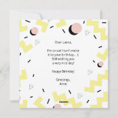 Yay, het is je verjaardag memphis tachtiger jaren feestdagenkaart (Achterkant)