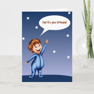 Yay Het is je verjaardag Toddler Blue Birthday Kaart