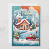 Yay Het is Kerstmis Santa Winter Vakantie Kaart (Voorkant)