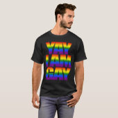 Yay I am Gay Rainbow Text LGBTQ Gay Pride 2019 T-shirt (Voorkant volledig)