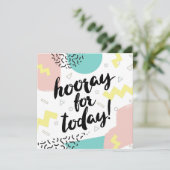 Yay, it's your birthday memphis eighties 90s girls feestdagenkaart (Staand voorkant)