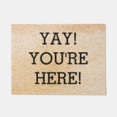 Yay Je bent hier bruiloft Pas getrouwd cadeau Welk Deurmat (Voorkant)