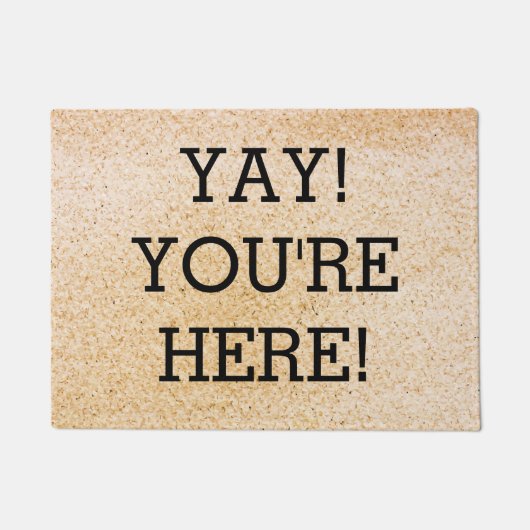 Yay Je bent hier bruiloft Pas getrouwd cadeau Welk Deurmat (Voorkant)