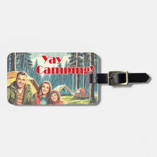 Yay Kamperen in de regen Bagagelabel (Voorkant horizontaal)