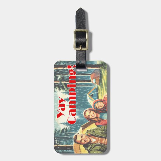 Yay Kamperen in de regen Bagagelabel (Voorkant verticaal)