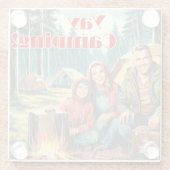 Yay Kamperen in de regen Glazen Onderzetter (Achterkant)