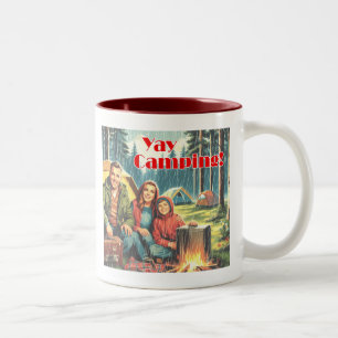 Yay Kamperen in de regen Tweekleurige Koffiemok