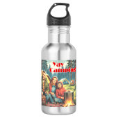 Yay Kamperen in de regen Waterfles (Voorkant)