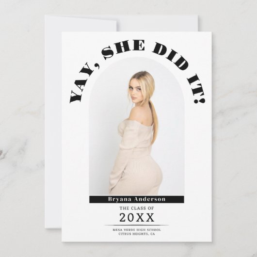 Yay Modern Afstuderen Afstuderen foto aankondiging (Voorkant)