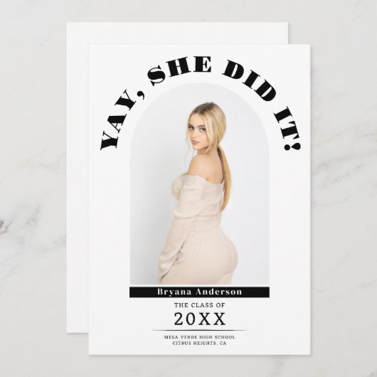 Yay Modern Afstuderen Afstuderen foto aankondiging (Voorkant / Achterkant)