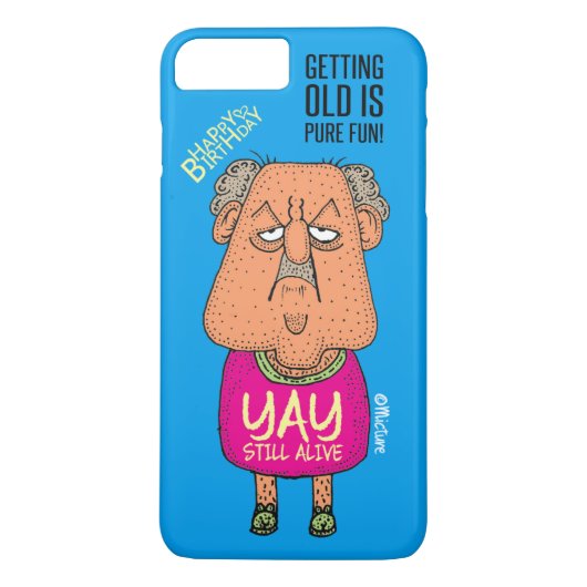 Yay, nog steeds levend - Grumpy oude man blauwe ca Case-Mate iPhone Case (Achterkant)