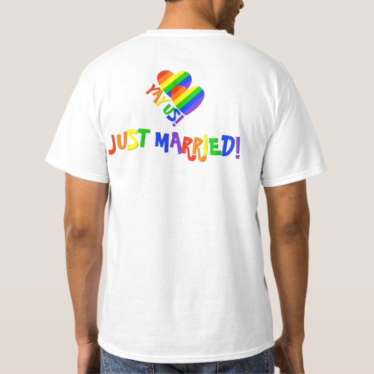 YAY ONS! Gay Couples Pride net getrouwd met T-Shir T-shirt (Achterkant)