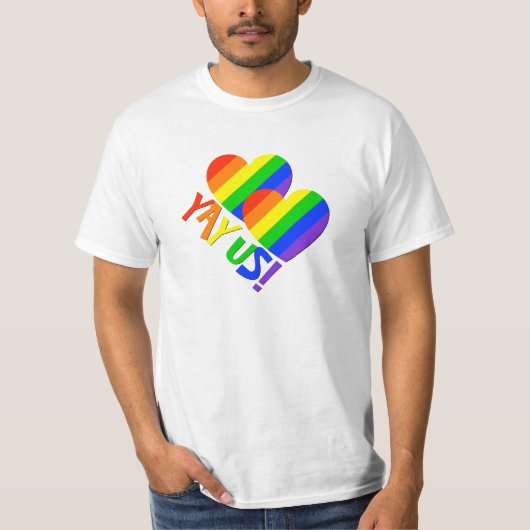 YAY ONS! Gay Couples Pride net getrouwd met T-Shir T-shirt (Voorkant)