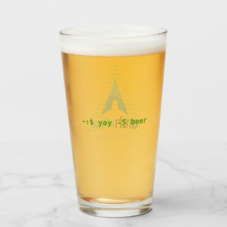 ~:$ yay -S beer (Officiële logo w/Fetch) Glas