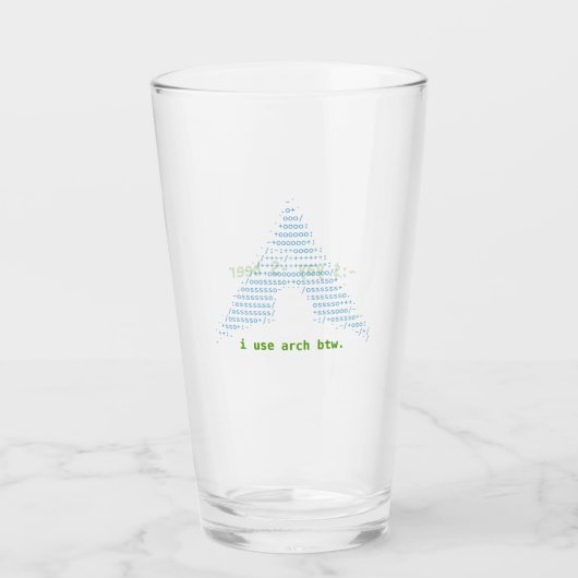 ~:$ yay -S bier Glas (Voorkant)