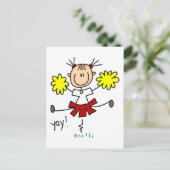 Yay Team Cheering Tshirts en Gifts Briefkaart (Staand voorkant)