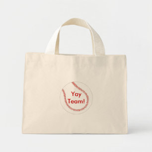 Yay Team of Jouw tekst honkbal Aangepaste canvas t Mini Tote Bag