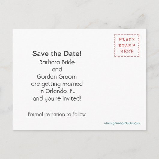 Yay voor bruidstaart! Grappige huwelijksaankondigi Aankondigingskaart (Achterkant)