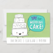 Yay voor bruidstaart! Humoristisch Save the Date Magnetische Uitnodiging (Voorkant)