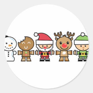 Yay voor kleur vijf Xmas-tekens Ronde Sticker