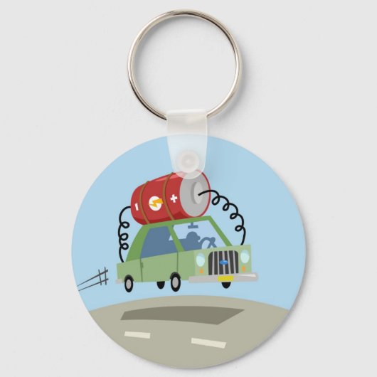 Yay voor kleurenbatterijauto sleutelhanger (Voorkant)
